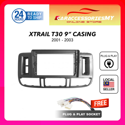 Nissan Xtrail 2001 to 2003 9 inch android player casing with socket plug and play