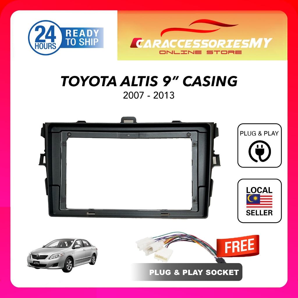 Toyota Altis 2007 to 2013 android player casing with socket plug and play