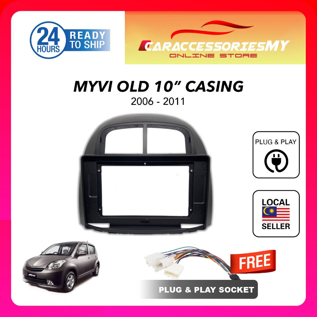 perodua myvi old first gen 10 inch car android player casing with socket plug and play 1st gen passo