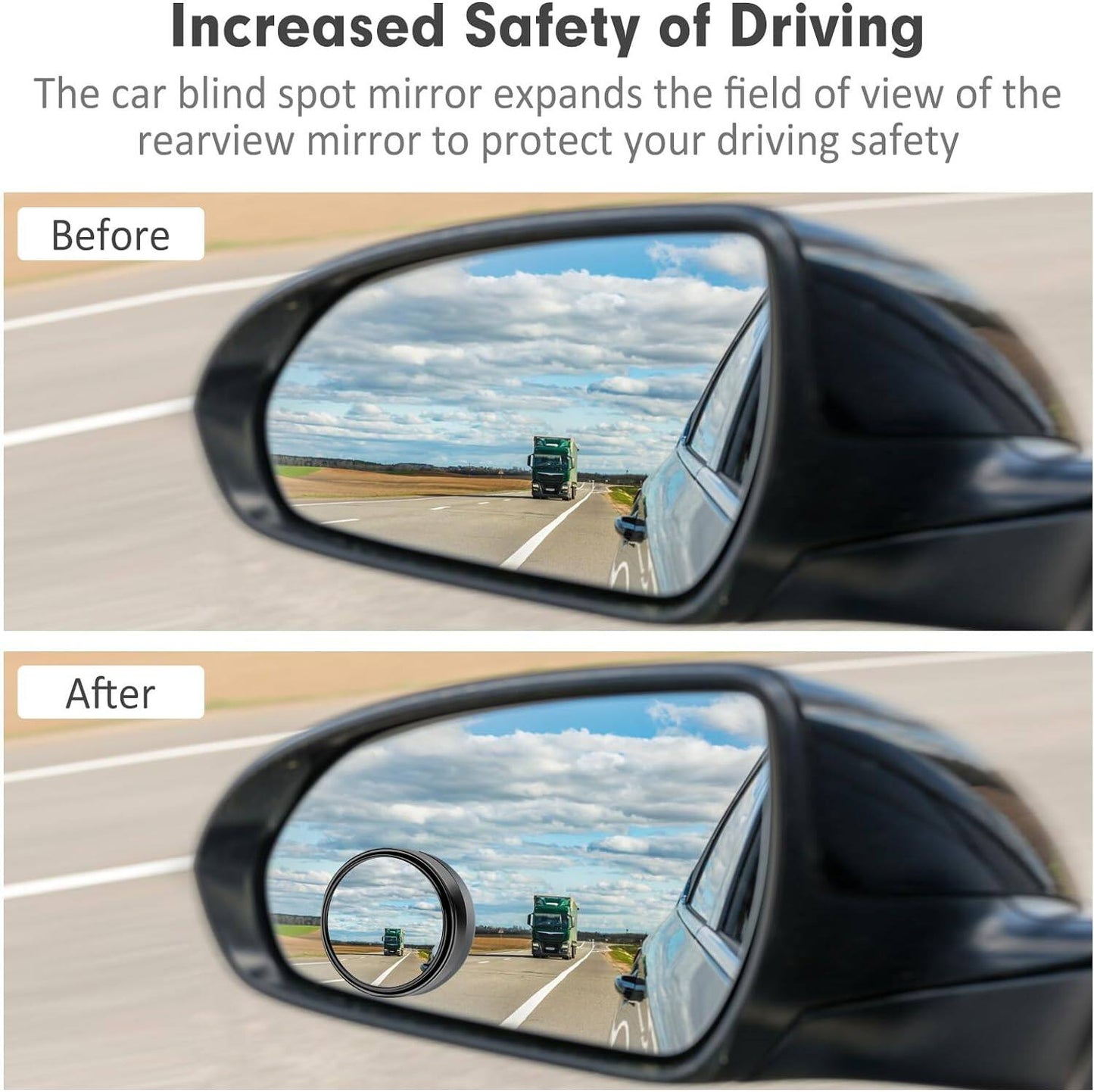 3R car blind spot round mirror side mirror 360 rotation Wide Angle Car Reversing Rear view convex parking accessories