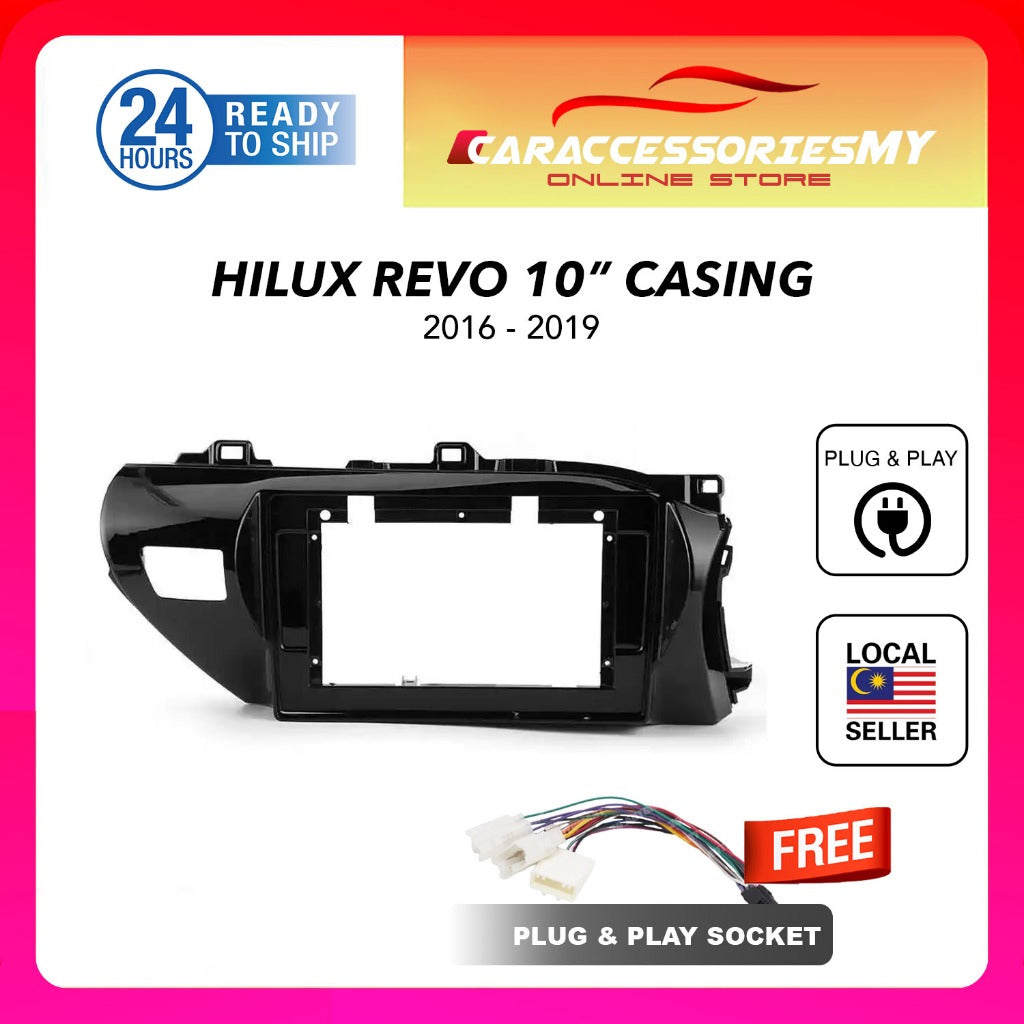 Toyota Hilux Revo 10 inch 2016 to 2019 car Android Player casing with socket plug and play