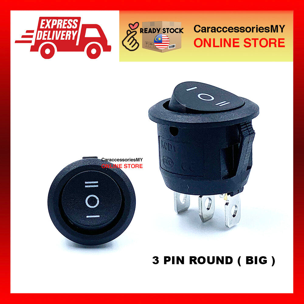 12V 3 PIN SWITCH ON/OFF SPDT Round Boat Rocker Switch TOGGLE BUTTON CAR SWITCH car accessories replacement parts