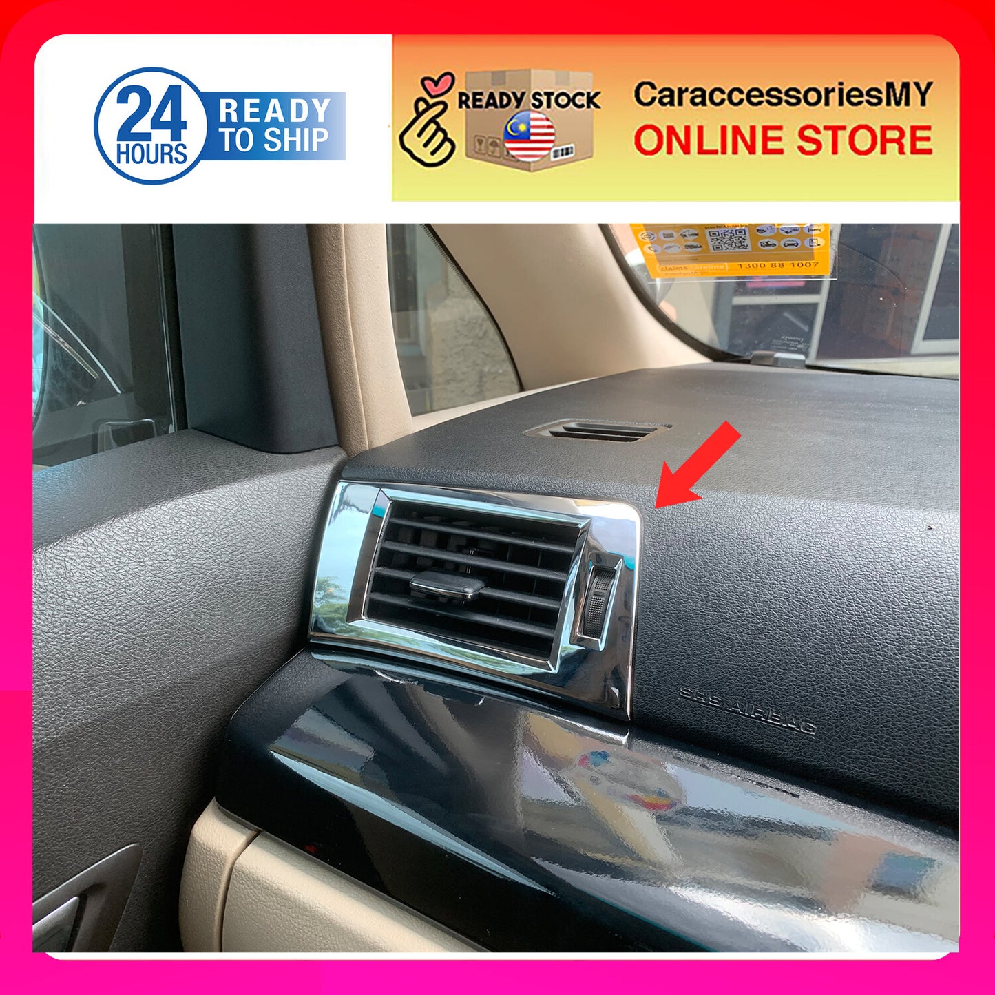 Toyota Vellfire ANH20 Dashboard Chrome accessories cover anh20 accessories interior front panel lining