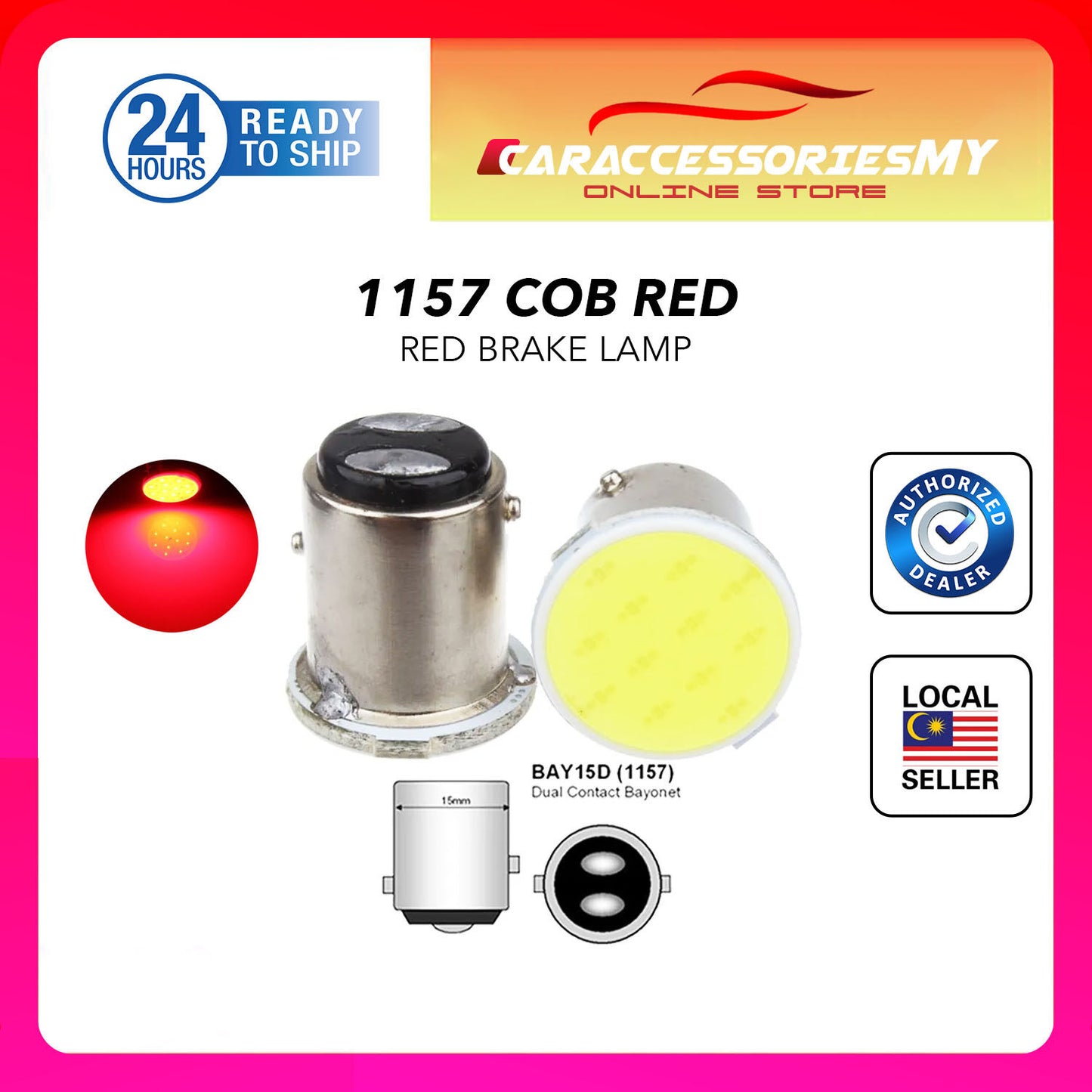 2 Pcs Car motor 1157 COB Signal Light Bulb Brake Light Backup Rear led bay15d