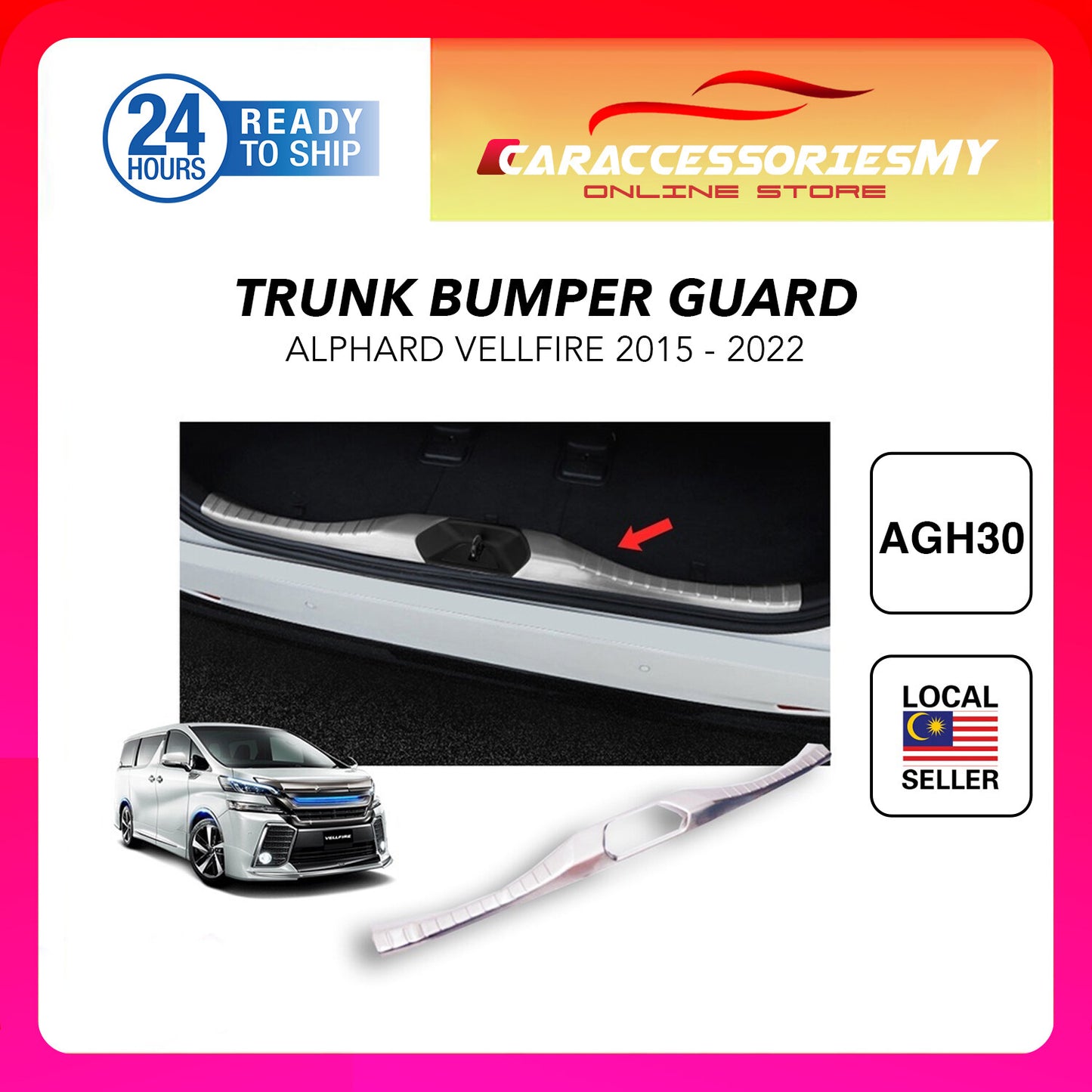 Toyota Alphard Vellfire AGH30 Inner Rear Bumper Guard YH496