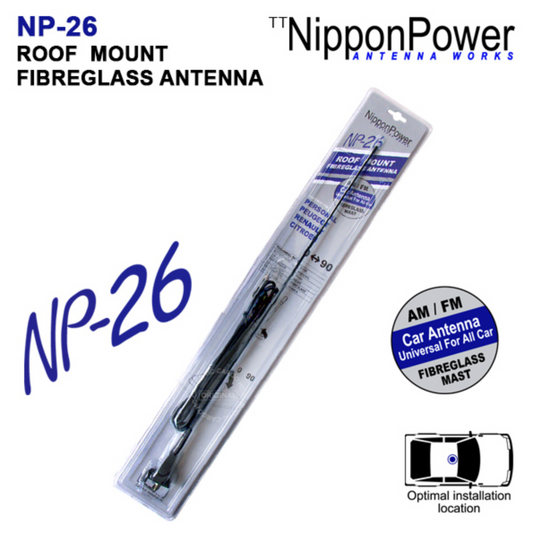 NipponPower NP-26 Roof Mount Fibreglass Antenna for Personal Peugeot Renault Citroen radio antenna