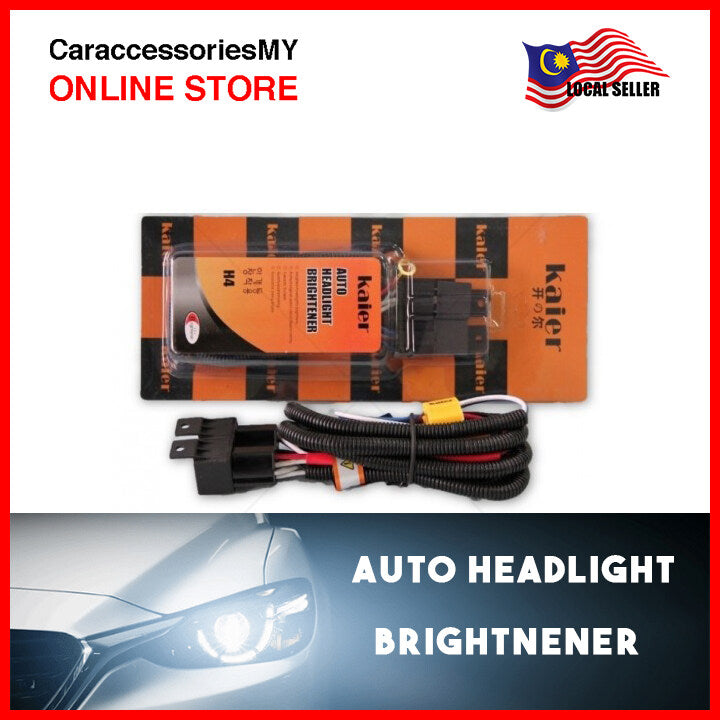 Kaier H4 halogen head light booster brightener universal Car Headlamp Headlight Socket Relay +50% brightness power