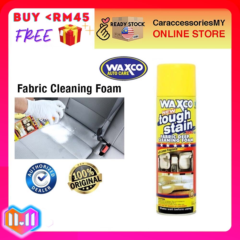 Waxco tough stain fabric deep cleaning foam lemon fragrance 500G car seat roof sofa carpet leather cushion stain remover