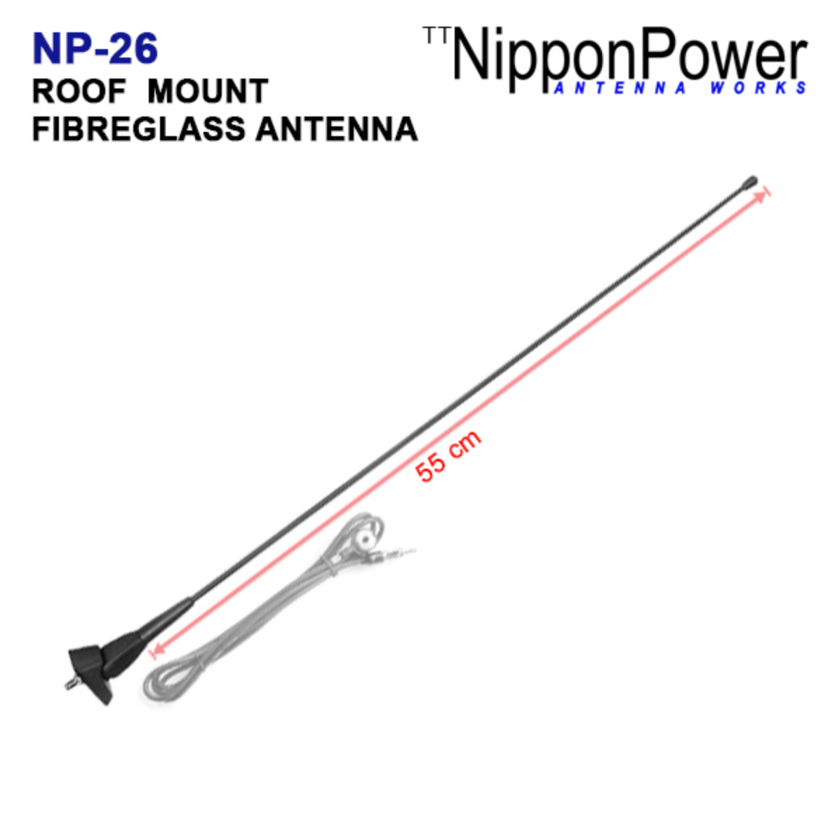 NipponPower NP-26 Roof Mount Fibreglass Antenna for Personal Peugeot Renault Citroen radio antenna