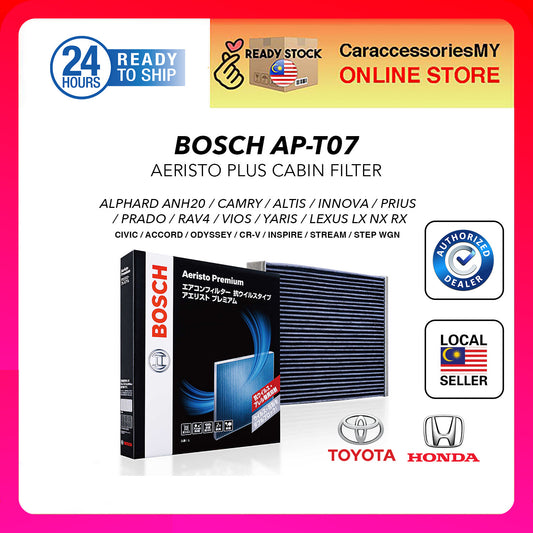 Bosch Aeristo Carbon Cabin Filter AP-T07 Honda CRV Civic Accord Toyota Alphard Harrier Lexus Prius RAV4 Prado Camry Yaris Vios
