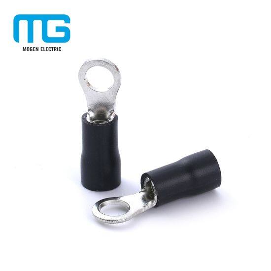 Black Insulated Wire Ring Connector Electrical Crimp Cable Terminals 20pcs car electrical ring terminal connector 14-8 ring 8mm car speaker accessories