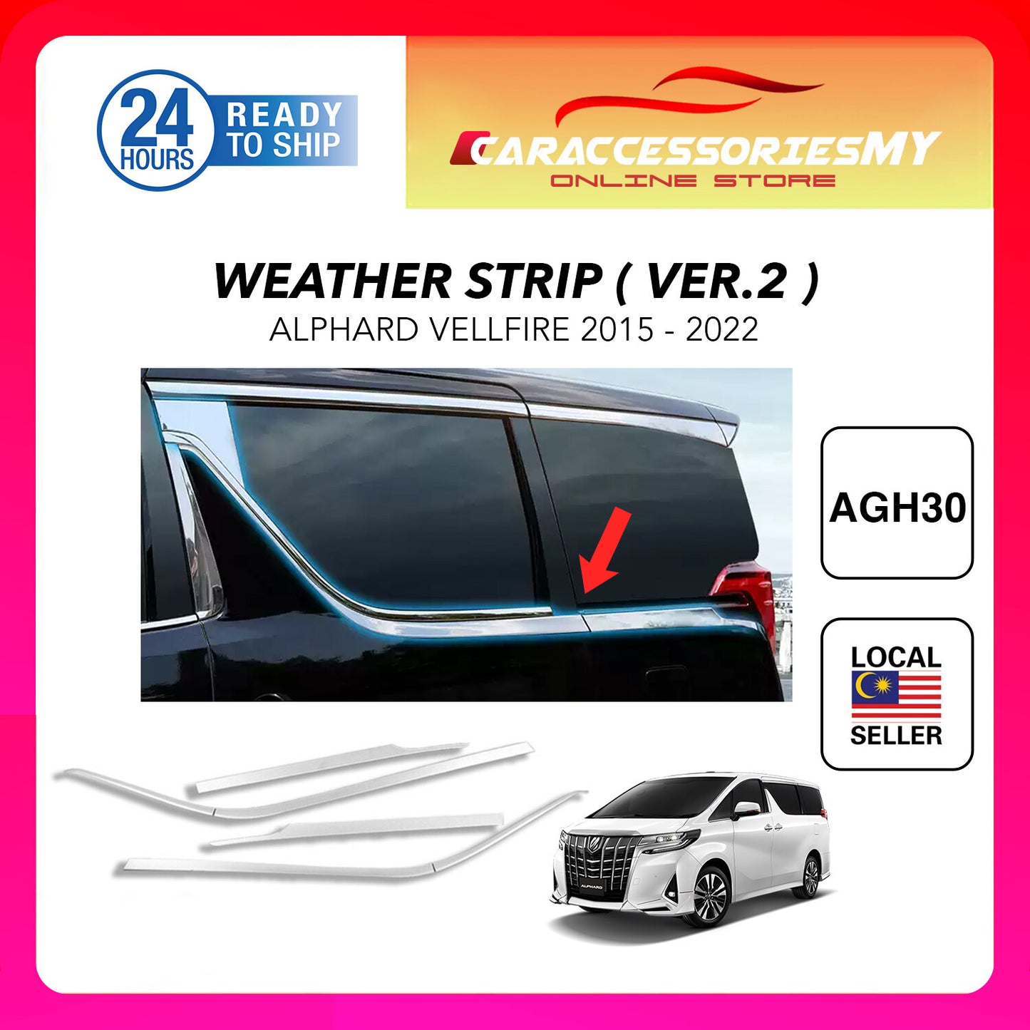 Toyota Alphard Vellfire AGH30 door moulding weather strips YH534