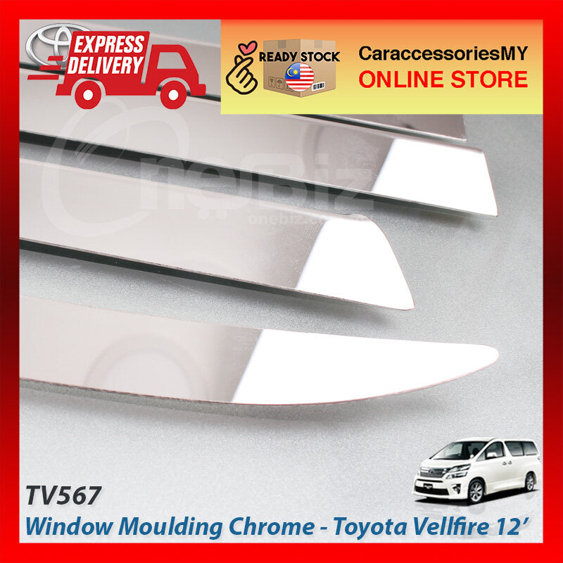 Toyota vellfire anh20 accessories bodykit chrome trim cover 2012 Door belt moulding chrome window moulding