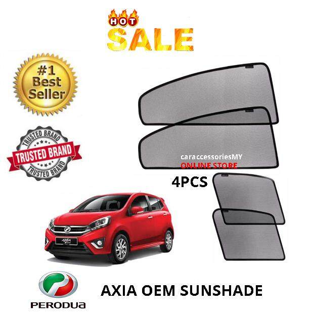 Perodua Axia 2014 to 2022 Magnetic Custom Fit Sunshade Magnet Shade Sun Protection 4pcs