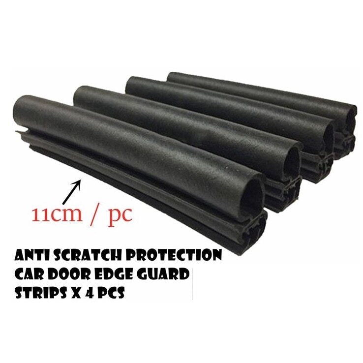 Car Rubber Door Protector Guard Trim Seal Lip Deflector Black (11cm) 4pcs Getah Pintu Kereta 车门防撞条 anti calar pintu