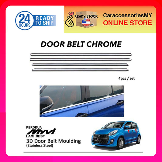 Perodua Myvi Lagi best Chrome door belt moulding window trim 4pcs myvi accessories