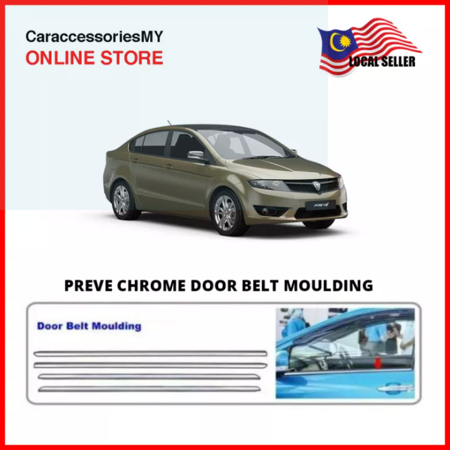 Proton Preve Chrome Door Belt Moulding Window Trim 4pcs preve accessories