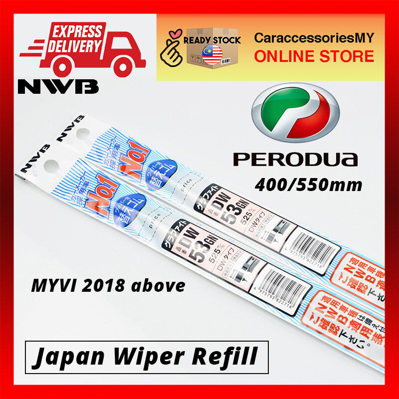 NWB JAPAN WIPER REFILL RUBBER (2 PCS) for NEW PERODUA MYVI 2018 2019 made in japan wiper blade refill car accessories