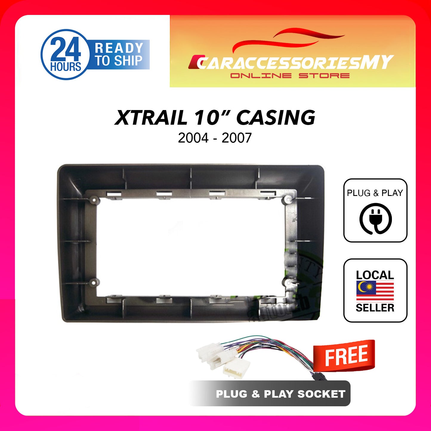 nissan xtrail 2004 to 2007 10 inch car android player casing with socket plug and play