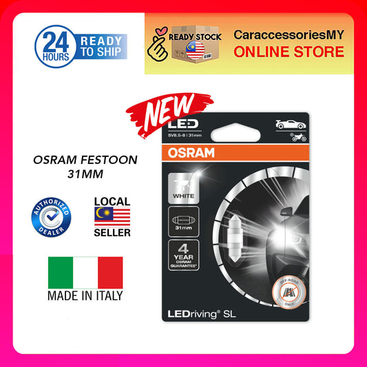 GENUINE OSRAM LED Festoon 31mm 12V Cool White 6000K 6431CW made in italy 10x31 car interior light lampu kereta 6438 retrofits
