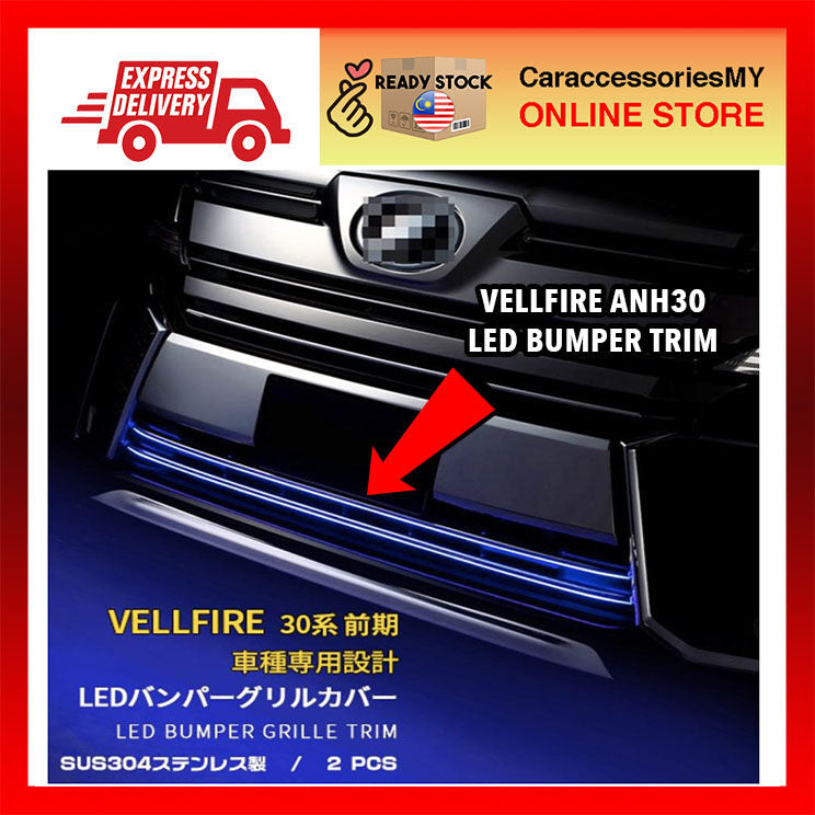 Toyota Vellfire ANH30 2015-2018 Led Grill Garnish with blue light (2 PCS) anh30 accessories led bodykit decoration front bumper bar light