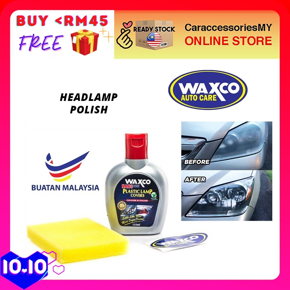 Waxco plastic lamp cover cleaner and polish 125ML car care cleaner headlamp polish stain remover lampu kereta headlight