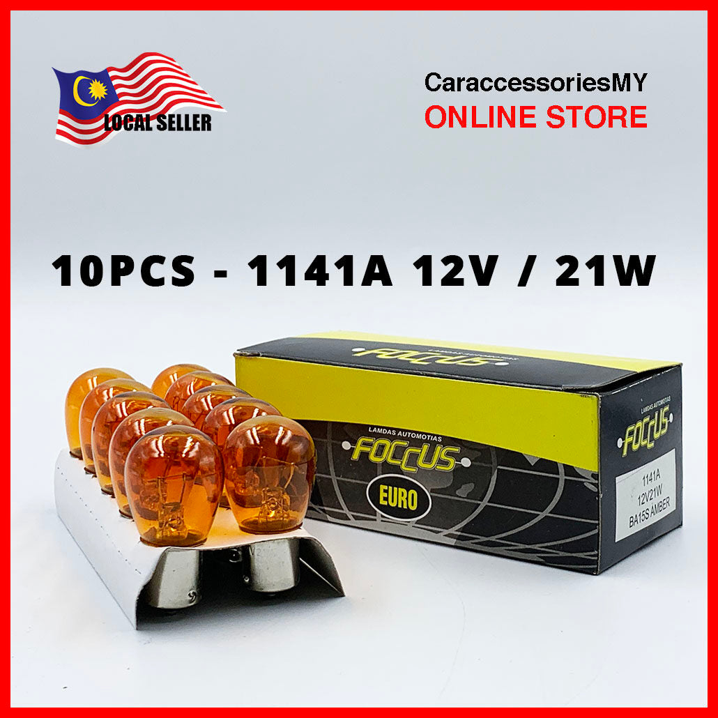 Foccus 1141A 12V21W BA15S AMBER 10pcs automotive light bulb reverse lampu kereta car light replacement