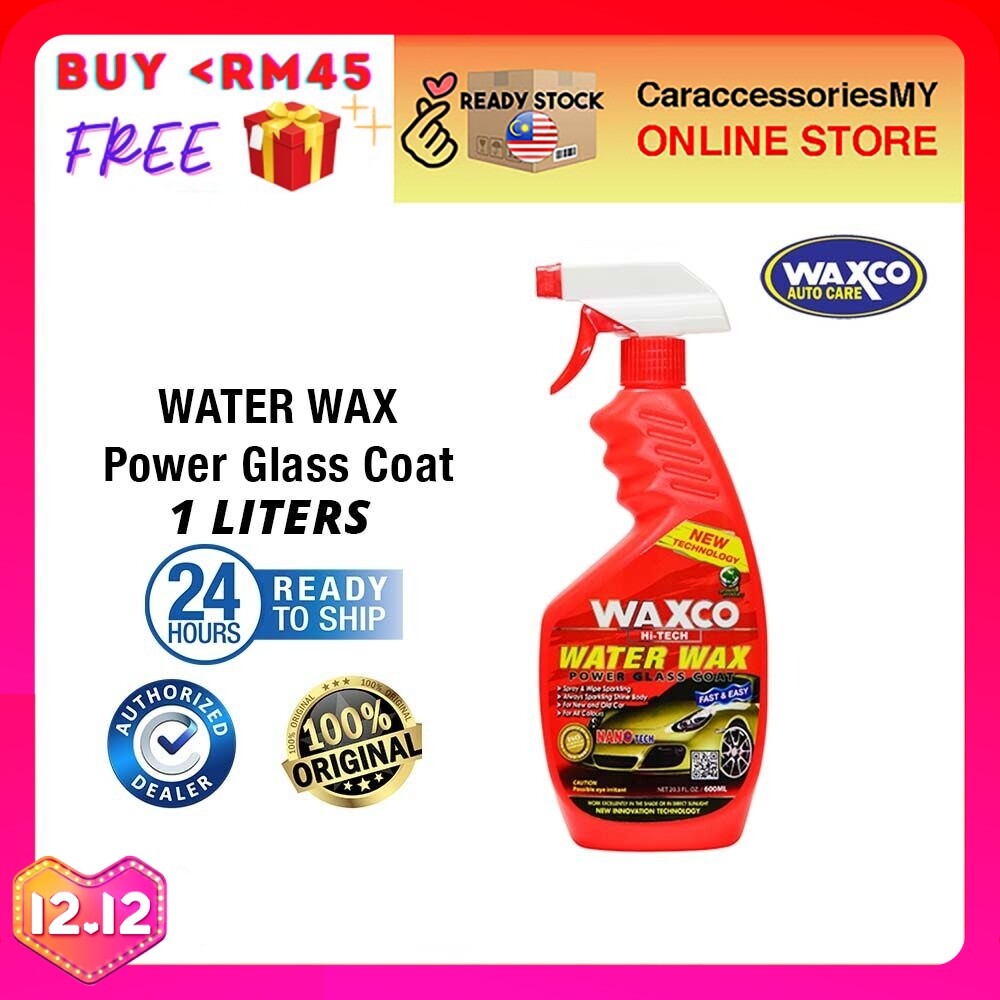 Waxco Hi-Tech Water Wax Power Glass Coat car care windshield window protection wax kereta coating 600ml