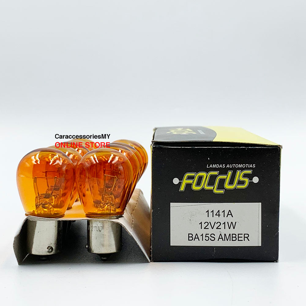 Foccus 1141A 12V21W BA15S AMBER 10pcs automotive light bulb reverse lampu kereta car light replacement