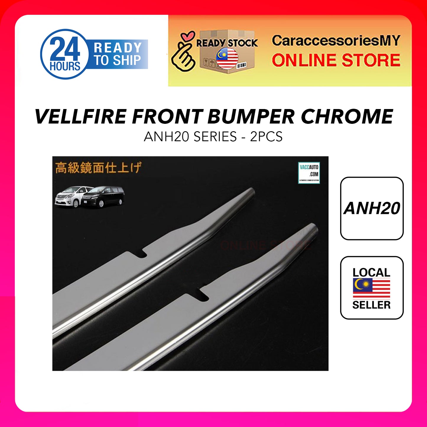 Toyota vellfire anh20 accessories bodykit chrome trim cover 2012-2014 Z-Grade Front Bumper Grille Chrome Garnish