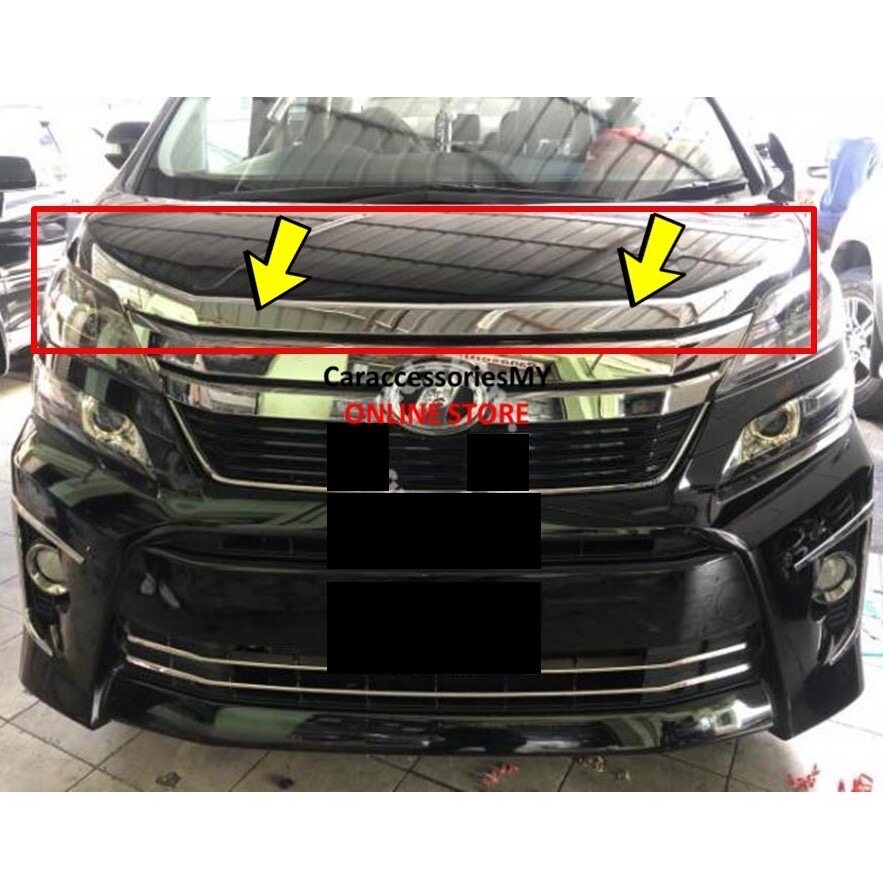 Toyota vellfire anh20 accessories bodykit chrome trim cover 2008-2014 front bonnet wing lining mounding abs chrome