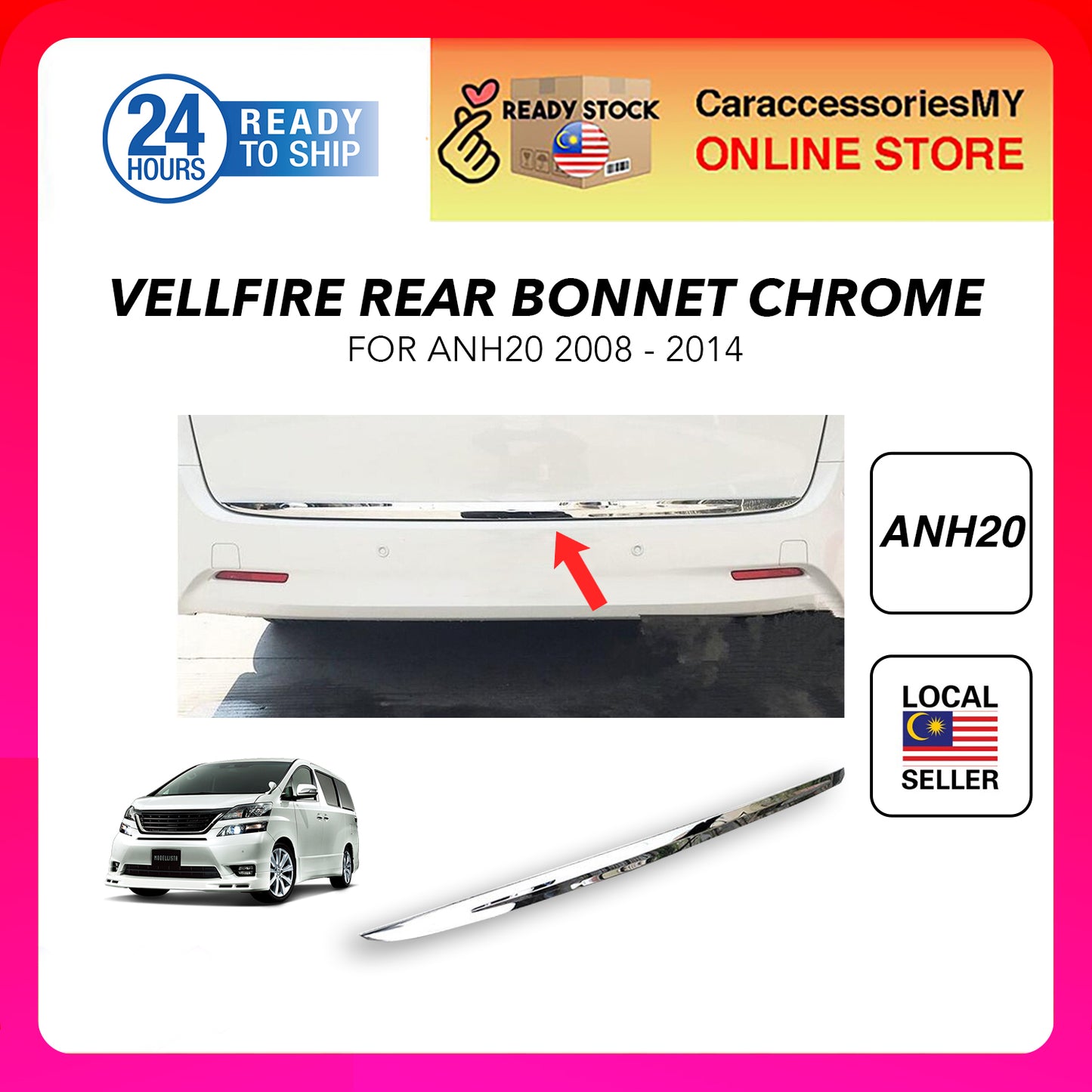 Toyota Alphard Vellfire ANH20 2008-2014 Rear Bonnet Trunk Boot Tailgate Lid Cover TV186