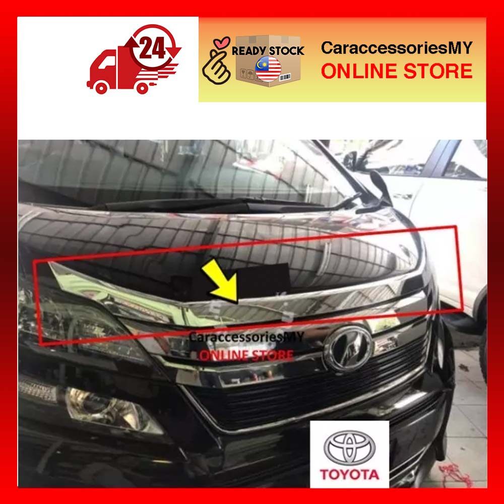 Toyota vellfire anh20 accessories bodykit chrome trim cover 2008-2014 front bonnet wing lining mounding abs chrome
