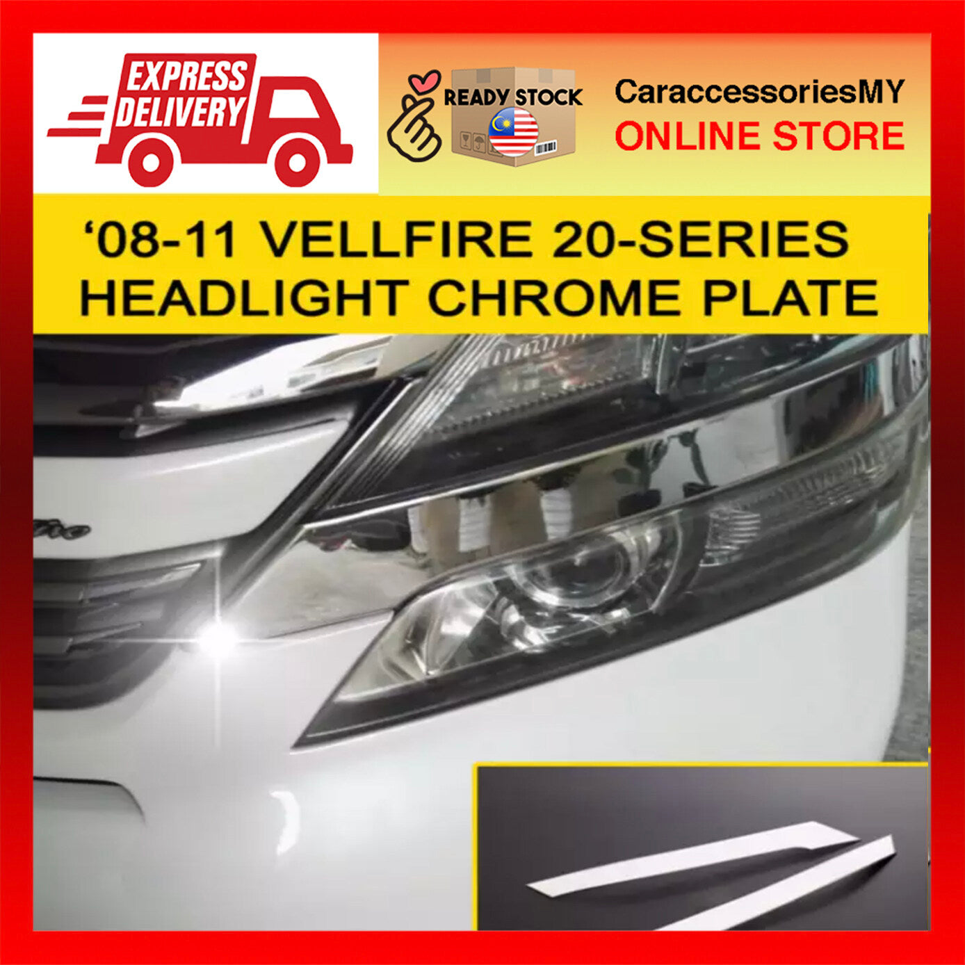 Toyota vellfire anh20 accessories bodykit chrome trim cover 2008-2012 TV182
