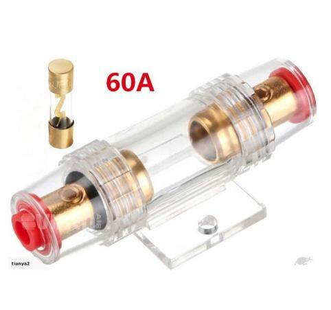 Car Audio In line 4 or 8 Gauge AWG AGU Fuse Holder Box with 60 Amp Fuse car audio fuse kit