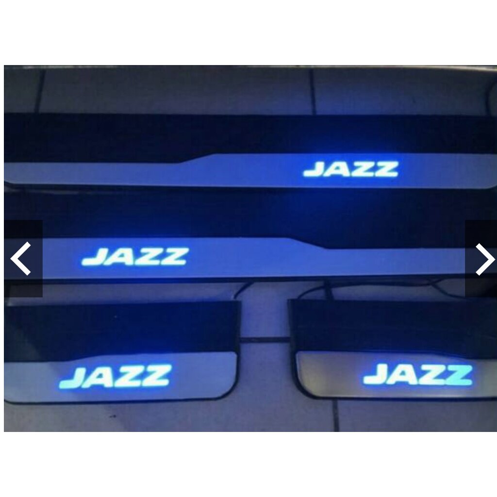 Honda Jazz 2014 Blue Light LED Side Sill Plate side step chrome welcome light