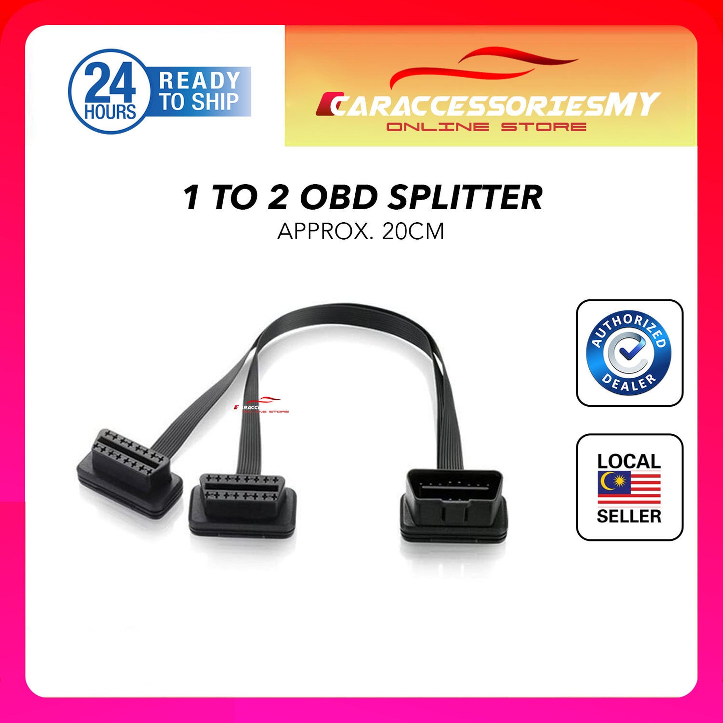 OBD splitter 1to2 2 in 1 OBD II OBD 2 16 Pin Cable ELM327 Male To Female Y Splitter Elbow Extension Cable