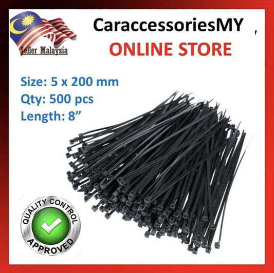 cable zip tie 5 X 200 MM (8 ) 500 PCS black high quality car ziptie