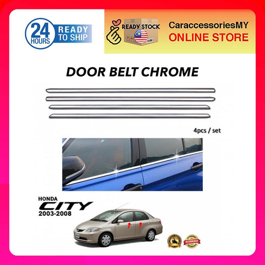 Honda City 2003-2008 3D Door Belt Moulding Stainless Steel 4 pcs/set DOOR WINDOW TRIM