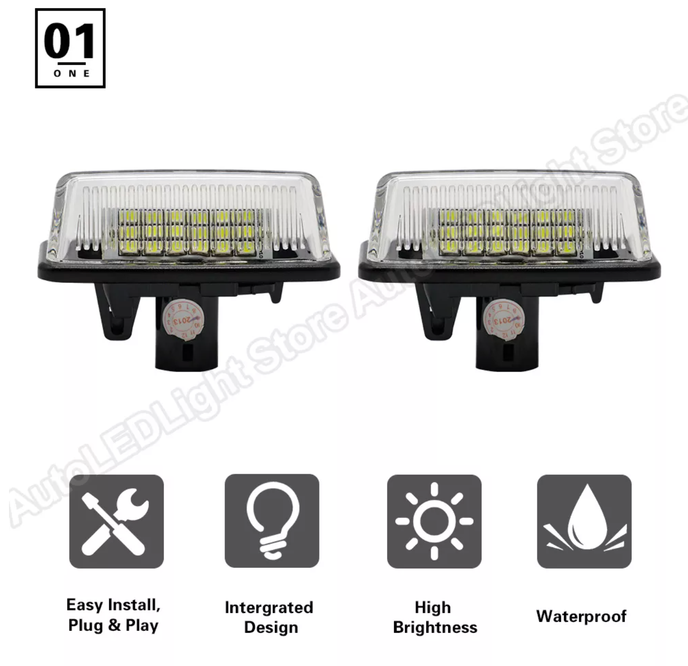 Toyota Estima ACR50 Rear License Plate Lamp Number Plate Light (2pcs)