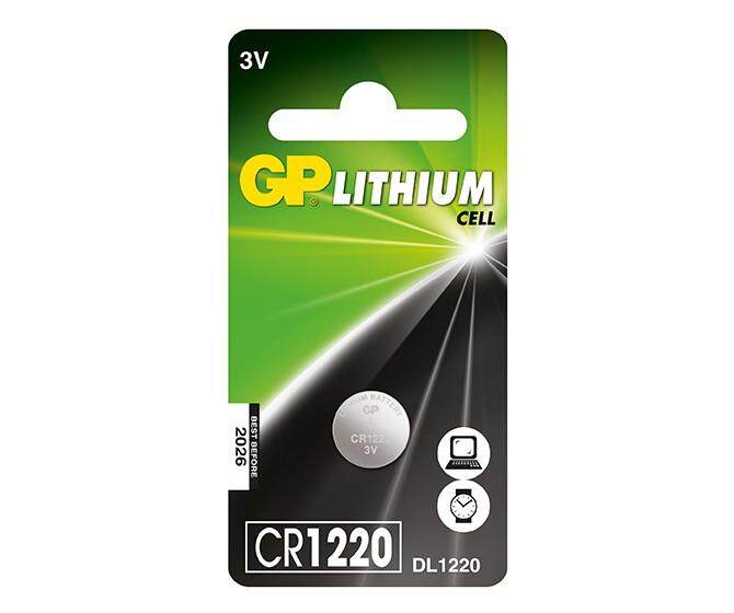 GP Batteries Genuine Lithium Coin Cell 3V CR1220 for 2pcs