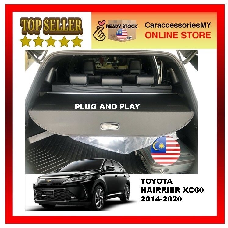 Toyota Harrier XU60 Boot Cover Retractable Truck Cover Rear Back Cargo Tonneau cover Shade 2013 - 2020 Plug&Play Leather