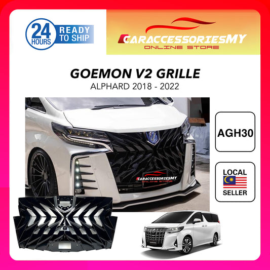 Toyota Alphard AGH30 2018-2020 Facelift WALD Front Grill Grille 魔鬼 Sarung Goemon Type Monster Grill V2