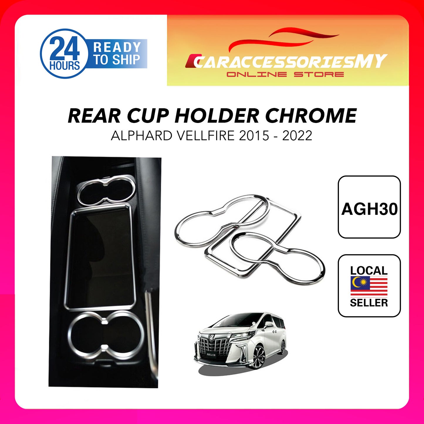 Toyota Alphard Vellfire AGH30 Table Frame Chrome cover YH585