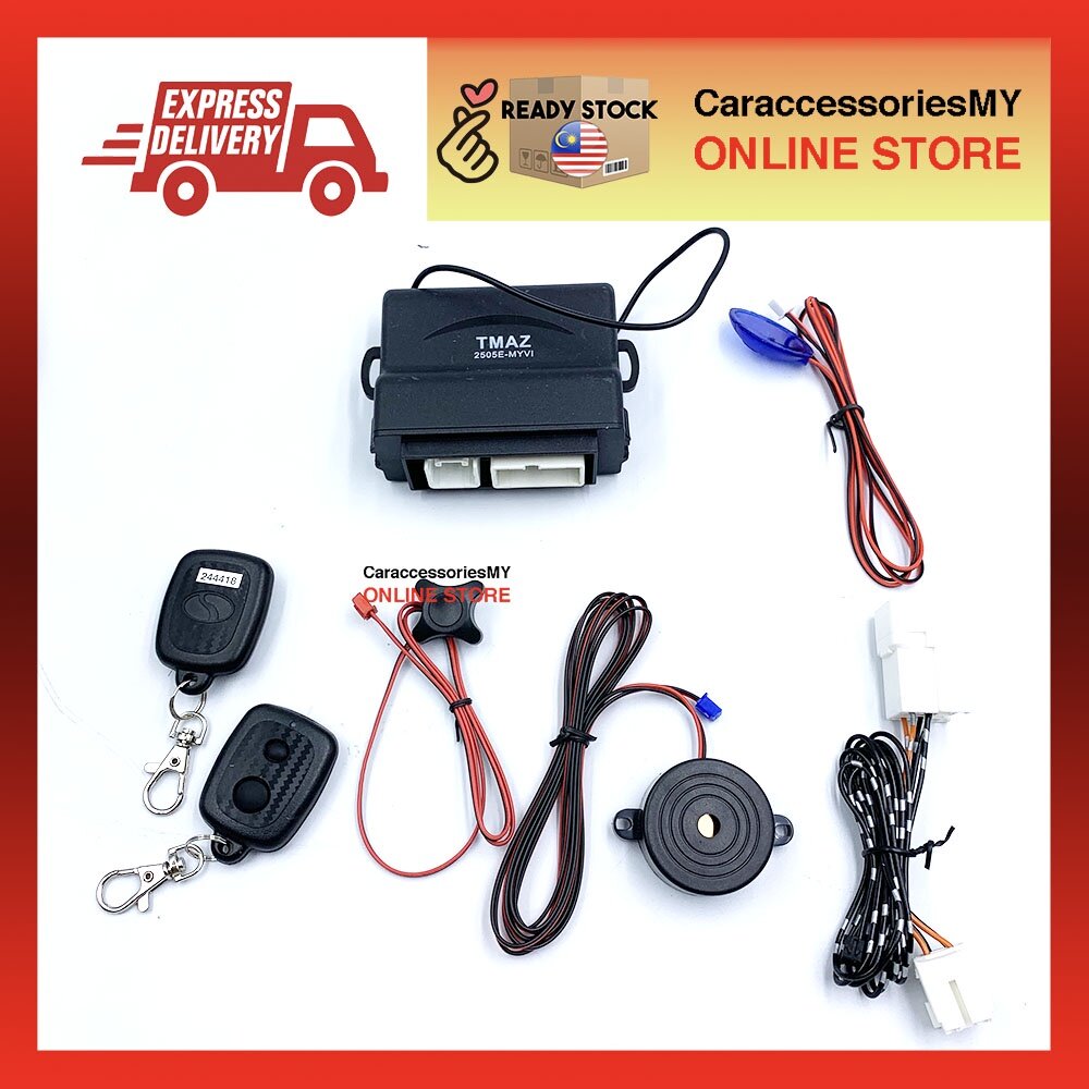 Perodua Myvi, Viva & Alza OEM Car Alarm System & Security pnp buzzer remote car lock plug n play