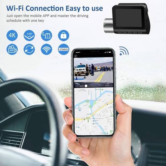 Fordayo 4k dashcam 2ch front back dvr car camrecorder parking camera