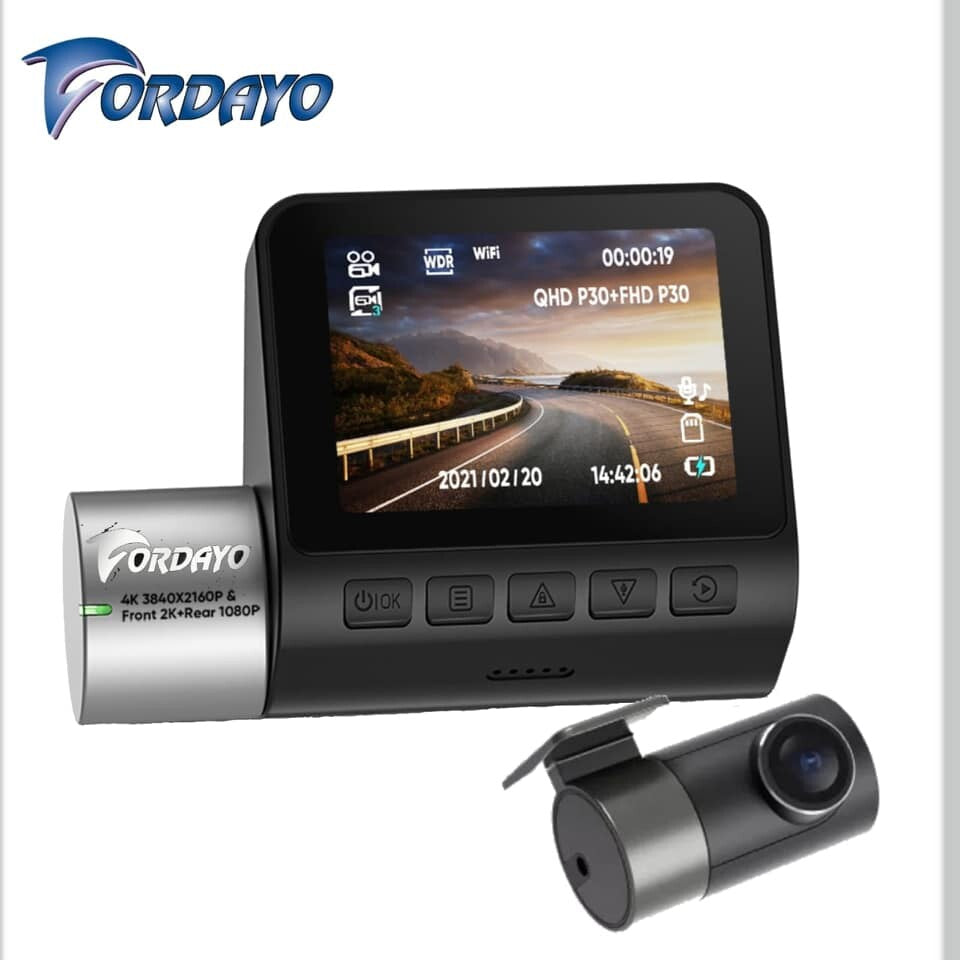 Fordayo 4k dashcam 2ch front back dvr car camrecorder parking camera