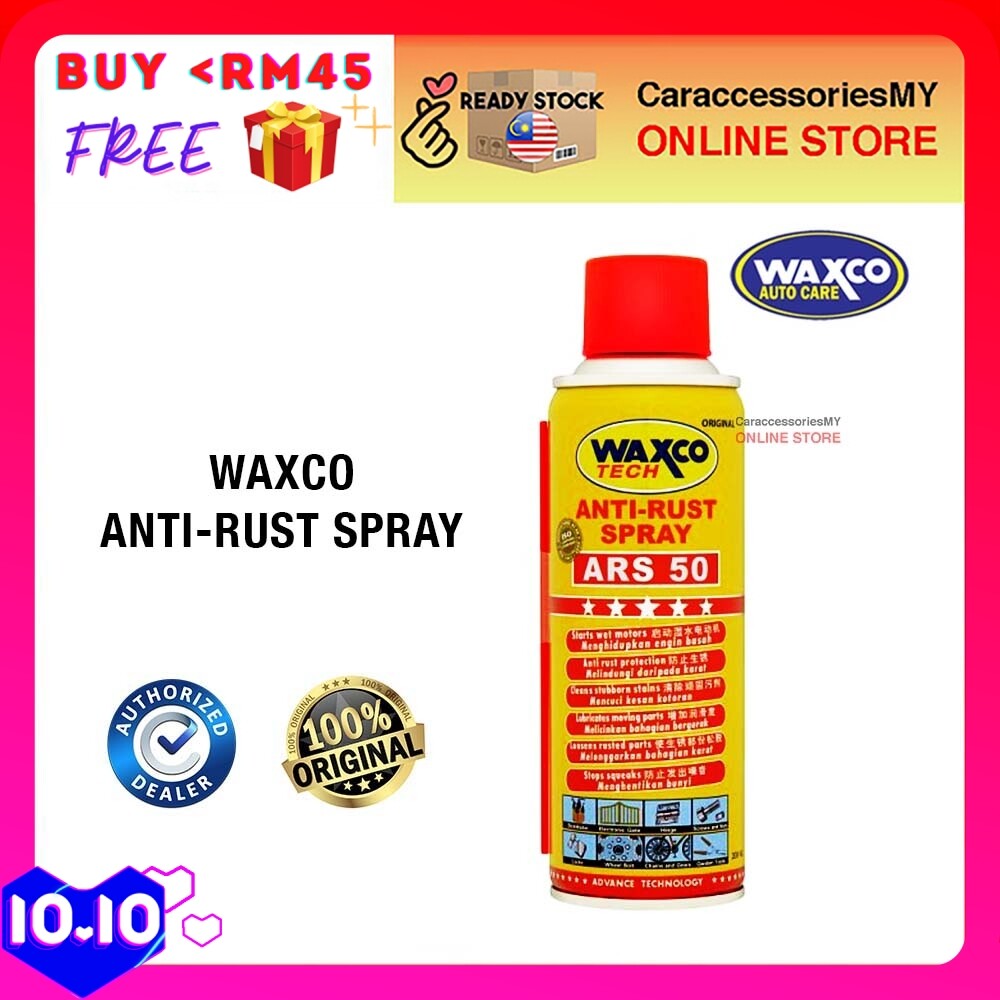 Waxco Tech Anti Rust Spray ARS-50 (550ML) car metal rust protection stubborn stains lubricants motor wd40