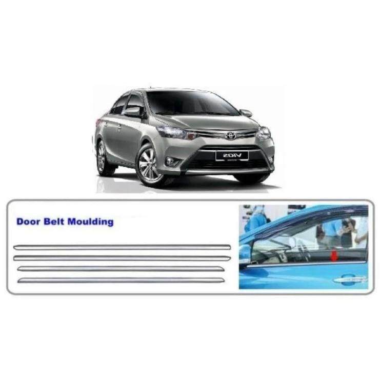 Toyota Vios 2014 Chrome Door belt Moulding Vios window trim car accessories (4pcs) car vios accessories