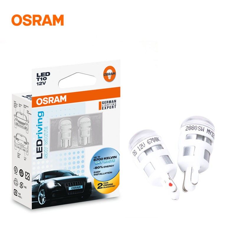 Osram LED T10 12V 2 PCS 6700K COOL Kelvin sky white car accessories light bulb lampu led kereta Myvi Axia Alza Viva Aruz Bezza Saga BLM/FLX Persona Exora Waja